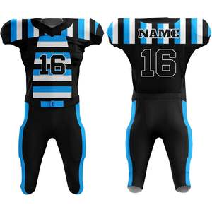 Uniforme de Fútbol Americano Personalizado Unisex para Adultos y Jóvenes con Rayas, Incluye Camiseta y Pantalones, Conjunto de Sublimación - Product Image 4