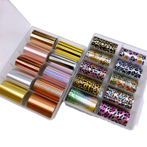 4x100cm Feuilles de transfert 3D pour ongles, motif ciel étoilé laser punk, autocollants en plastique pour nail art, pour manucure DIY - Product Image 1