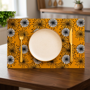 Set de table en coton premium avec imprimé botanique abstrait coloré |   Nappe de table imprimée moderne pour la maison, les restaurants et les cafés - Product Image 3