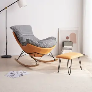 Кресло-качалка в скандинавском стиле для отдыха, светлое Роскошное кресло для гостиной, балкона, одного человека, кресло-качалка для дивана