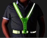 Maille réfléchissante LED ceinture de sécurité élastique gilet de course avec lumière vêtements réfléchissants de qualité supérieure pour les coureurs en plein air