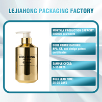 Bouteille pulvérisateur PET 500 ml personnalisée OEM ODM avec finition électroplaquée or, logo personnalisé, emballage cylindrique pour shampoing, lotion, soins de la peau