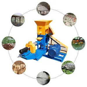 Fish Feed Small Diesel Engine Floating Tilapia Fish Feed Extruder Animal Rabbit Dog Feed Food Mill Pellet Making Machine