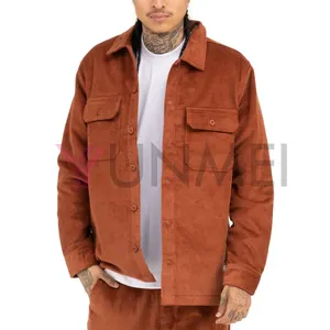 Y2k Clothing Manufacturer Fashion Corduroy Chore Jacket Men Custom Corduroy Button Up Work Jacket For Men