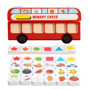 Jeu de société éducatif pour enfants en bois, jeu de mémoire, jeu de correspondance de formes, jeu de reconnaissance des fruits, jeu interactif parent-enfant sur le thème du trafic - Product Image 5