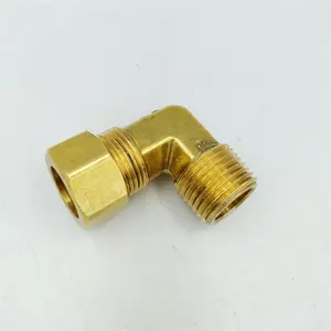 male NPT BSP thread air fitting pipe union 90 degree elbow gas brass compression tube fitting for copper