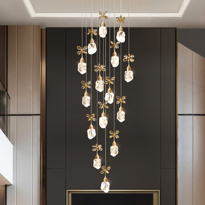 Prix usine Drop Shipping Escalier Lumières Pour Loft Plafond Escalier Branche Lustre Éclairage LED Pendentif Lumières Lustres - Product Image 1