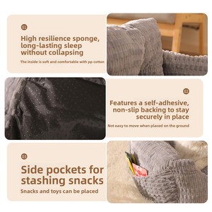 Cama Cuadrada para Mascotas Pipitao, Nueva, con Respaldo Alto, Cálida para Invierno, para Gatos y Perros Grandes, Modelo TT537703, Venta al Por Mayor - Product Image 4