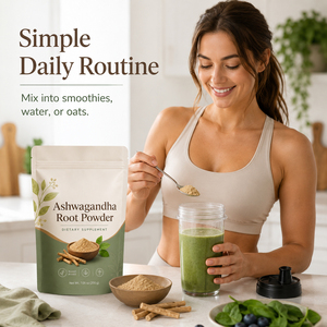 Suplemento Natural Orgánico Antioxidante Calmante con Selenio, Zinc y Maca Negra, Extracto de Ashwagandha KSM-66 en Polvo para Adultos - Product Image 3