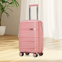 Valises trolley de luxe en PP rigide de haute qualité avec 4 roues, doublure légère en polyester et ensembles de voyage