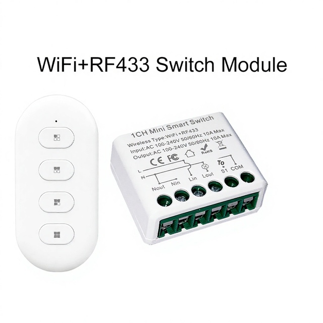 Smart WiFi Smart Super Mini Light Switch Module With RF 433MHz Remote Control Plastic Relay Receiver for Tuya Google Home Alexa