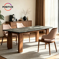 Table à manger rectangulaire moderne en marbre, base en bois massif, mobilier nordique pour hôtel et maison, OEM, vente en gros B2B, sur mesure