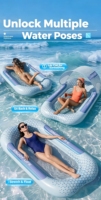 Lit flottant gonflable portable et pliable avec auvent, grand hamac de piscine, matelas pneumatique pour piscine, lac, rivière, vacances