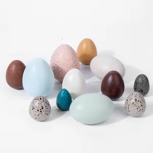 12 wooden bird eggs exercise baby color cognition size cognition toys