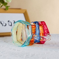 Tasse en verre en forme de livre peinte à la main, en borosilicate haute résistance, pour café, thé, eau, verre à boire coloré avec poignée, cadeau