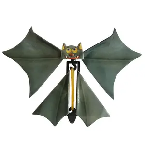 Hot Halloween Card Gift Toys Surprise Prank Joke Magic Bat Toys Funny Flying Prop Bat Wind Up Toys