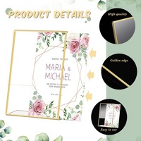 Support de signalisation en acrylique avec cadre doré, porte-numéros de table de mariage, présentoirs transparents pour menus, photos, documents, brochures, affichage de bureau