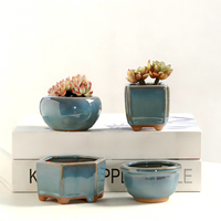 Pot de fleurs en céramique simple pour la maison, idéal pour les plantes succulentes, pot décoratif pour bonsaï