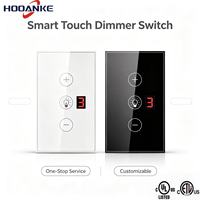 Interrupteur intelligent à variation d'intensité tactile HOOANKE 110-250V, norme américaine, application Tuya, compatible avec la commande vocale