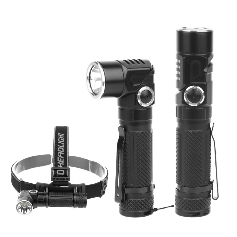 1100Lm aluminum professional adjustable 2 In 1 headlamp rechargeable tactical LED torches flashlights for camping hunting