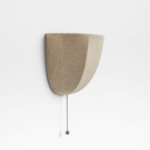 Linen <b>Wall</b> Lamp W18xH16 Depth 12cm Led <b>Light</b> Source E27 Bulb Base <b>Switch</b> Control For Bedroom Living Room - Product Image 2
