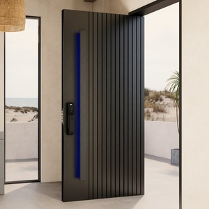 Puerta de Entrada Pivotante de Aleación de Aluminio Antirrobo Moderna BASEN para Uso en Villas y Hoteles - Product Image 2