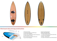 Planche de kitesurf en feuille de bambou avec noyau EPS et renforts en PVC pour le kitesurf et le foilboard