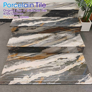 Azulejo de Porcelana con Efecto Mármol Gris Oscuro para Escaleras, 10 mm de Grosor, Resistente al Desgaste, Tamaños Personalizados, para Casas, Hoteles, Villas y Penthouses - Product Image 3