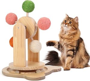 <strong>Pet</strong> Friendly Modern Interactive Wooden cat Exercise Promoting Play Toy Ball for <strong>Fitness</strong> Training - Product Image 1