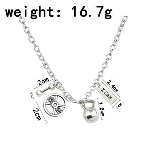 Collar con Dije y Dijes Vintage de Halterofilia Pesa de 25 Lbs Barra Fitness Pesa Rusa Mancuerna STRONG IS - Product Image 3