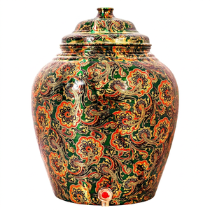 Distributeur d'eau à motif floral orné avec couvercle, fonctionnement manuel, réservoir de stockage à froid - Product Image 1