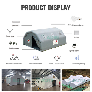 AOYU tenda rumah sakit portabel tugas berat, penyelamatan darurat bencana tahan Air tiang udara luar ruangan besar kustom - Product Image 2