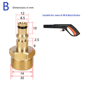 Conector <span class=keywords><strong>de</strong></span> <span class=keywords><strong>Alta</strong></span> Presión M22 Adaptador <span class=keywords><strong>para</strong></span> Pistola <span class=keywords><strong>de</strong></span> Lavadora a Presión Karchers Lavor Bosch AR - Product Image 3