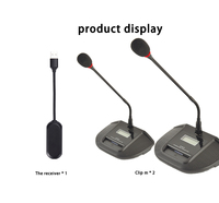 Microphone de conférence sans fil UHF à col de cygne pour bureau, micro à condensateur cardioïde avec récepteur et indicateur LED de silencieux pour podium et conférences