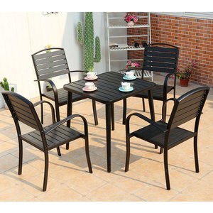 Nhà hàng đồ nội thất ghế và bảng với Ô ăn Patio <span class=keywords><strong>Stackable</strong></span> cafe ngoài trời vườn bộ - Product Image 2
