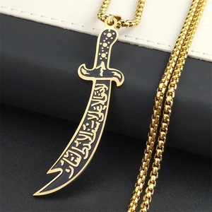 Ins Style High Quality Trendy Fashion Fine Charm Pendant Arab Warrior'S <strong>Sword</strong> Gold Plated Stainless Steel <strong>Necklace</strong> - Product Image 6