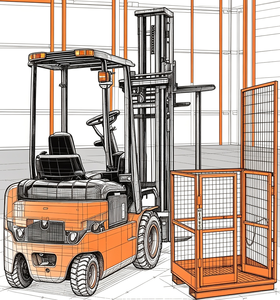 Plataforma de Mantenimiento TAYO, Accesorio para Montacargas con Capacidad de 300 kg y Plataforma Superior de 950x950 mm para Operación de Pie - Product Image 2