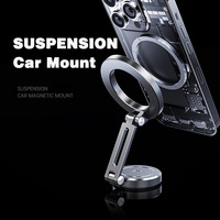 Support magnétique en alliage d'aluminium pour ordinateur portable et support de voiture Caractéristique pliable et pratique pour les appareils mobiles