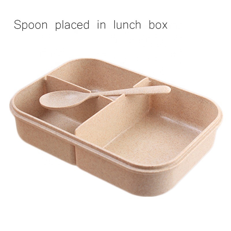 Étanche En Plastique À 3 Compartiments Micro-ondable Enfants Bento Boîte à Lunch