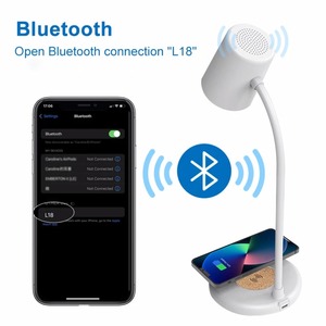 New Wireless Charging Led Desk Lamp Eyes Protection Table Lamp with bluetooth Speaker <b>Touch</b> Dimmable Reading Night <b>Lights</b> - Product Image 3