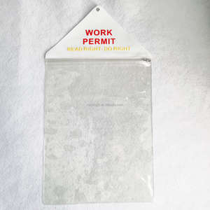 Pochette de permis en plastique PVC flexible pochette verrouillable pochette de permis de travail porte-documents - Product Image 5