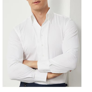 Camisa Italiana Personalizada <span class=keywords><strong>de</strong></span> una Pieza con <span class=keywords><strong>Cuello</strong></span>, Estilo Años 80, Sin Planchado, Manga Larga, <span class=keywords><strong>de</strong></span> Fibra <span class=keywords><strong>de</strong></span> Bambú para Hombre, Informal <span class=keywords><strong>de</strong></span> Negocios, Moda <span class=keywords><strong>de</strong></span> Alta Gama, Primavera - Product Image 1