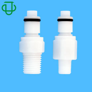 Acoplamiento de conexión rápida roscado Jiyou serie L 1/8-1/4 NPT, plástico POM con rosca externa para manguera de caucho. - Product Image 1