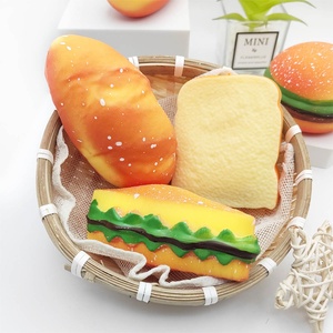 Jouet à décompresser en forme de pain ananas, croissant, burger, pain au fromage, simulation alimentaire créative, en matériau TPR, interactif - Product Image 5