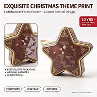Boîtes en fer blanc recyclé personnalisables de petite taille, qualité alimentaire, design étoile, vernis brillant, pour emballage de bonbons, chocolats, snacks, Noël