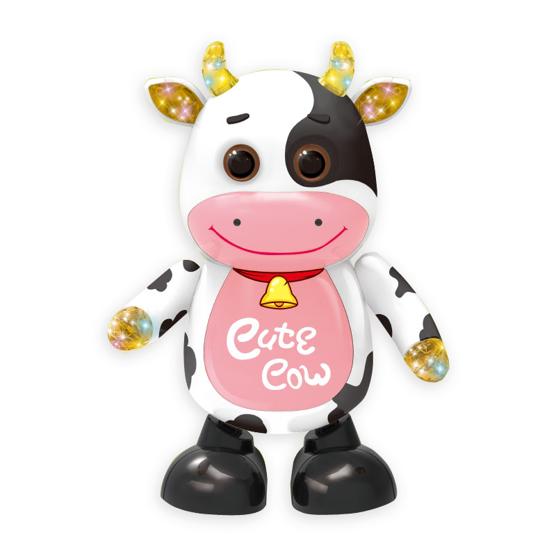 TOYANDONA Juguete De Vaca Eléctrica Realista Con Sonido, Movimiento Y Luces, Modelo Interactivo Para Niños, Educativo Y Divertido, Ideal Para Cumpleaños