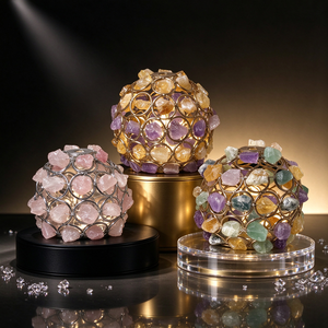 Sfera di Cristallo Lucida Incisa al Laser con Luce Ambientale, Decorazione di Lusso per la Casa - Product Image 6