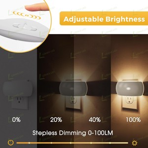 Luces nocturnas retroiluminadas LOHAS, enchufe en la pared, carcasa blanca, Sensor automático de <span class=keywords><strong>anochecer</strong></span> a <span class=keywords><strong>amanecer</strong></span>, lámpara LED para dormir, luz nocturna para habitación de niños - Product Image 3