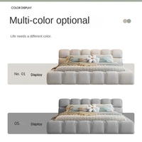 Style italien minimaliste 1.5 lit double pour personne moderne léger de luxe tissu technologie rembourrée pour chambre principale 1.8 lit