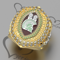 Bague de championnat de football fantastique personnalisée de grande taille, trophée commémoratif du gagnant annuel de la ligue de football fantastique